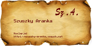 Szuszky Aranka névjegykártya